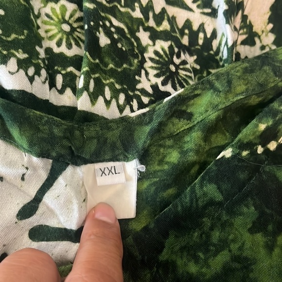 Hawaiian dress cover-up button front sleeveless dress with fringe on hem - Picture 6 of 6